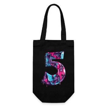 NR. 5 NUMMER 5 COOL 5. GEBURTSTAG - Geschenkbeutel für Flaschen - Schwarz - Vorne