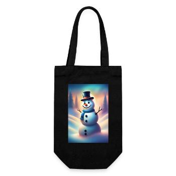 Bonhomme de neige hivernal heureux - Sac à bouteille - noir - Devant