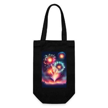Feu d’artifice scintillant et coloré - Sac à bouteille - noir - Devant