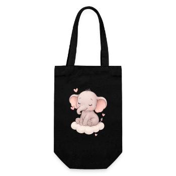 Mignon bébé éléphant - Sac à bouteille - noir - Devant