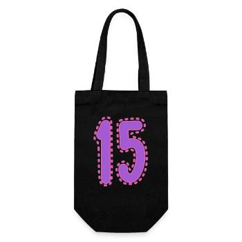 15. 15 JAHRE. 15. JAHRESTAG. 15-JÄHRIGES JUBILÄUM. - Geschenkbeutel für Flaschen - Schwarz - Vorne