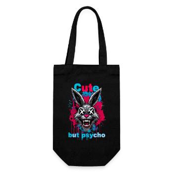 Lapin mignon mais psychique - Sac à bouteille - noir - Devant