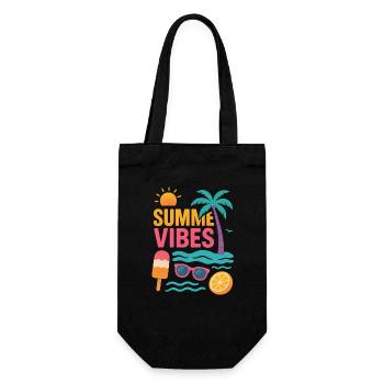 Summer Vibes - Geschenkbeutel für Flaschen - Schwarz - Vorne