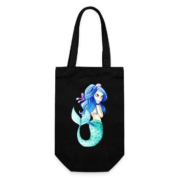 Sirène de jolie bande dessinée - Sac à bouteille - noir - Devant