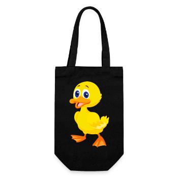 Ente gelb Entchen Geschenk - Geschenkbeutel für Flaschen - Schwarz - Vorne