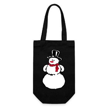Bonhomme de neige - Sac à bouteille - noir - Devant