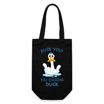 Duck You, you ducking duck - Gift Bag for Bottles - black - Front