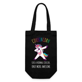 Cousincorn II - Awesome Cousin Unicorn - Gift Bag for Bottles - black - Front