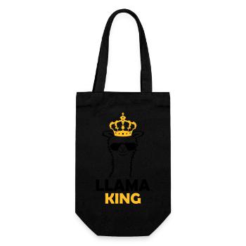 Llama King lustig Chef - Geschenkbeutel für Flaschen - Schwarz - Vorne