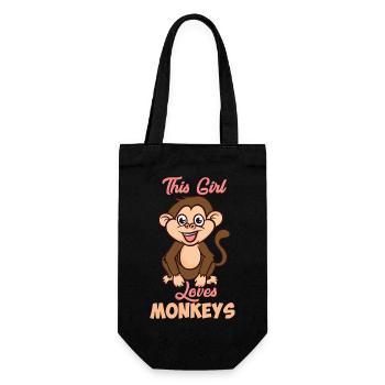This Girl Loves Monkeys - Geschenkbeutel für Flaschen - Schwarz - Vorne