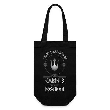 Cabin #3 in Camp Half Blood, Child of Poseidon - Gift Bag for Bottles - black - Front