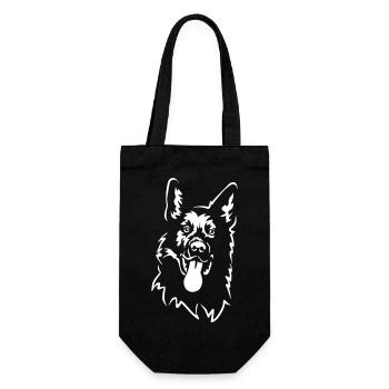 German Shepherd Head "Black Edition" - Gift Bag for Bottles - black - Front