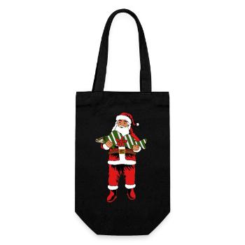 Cadeau Père Noël Zander pour les pêcheurs - Sac à bouteille - noir - Devant