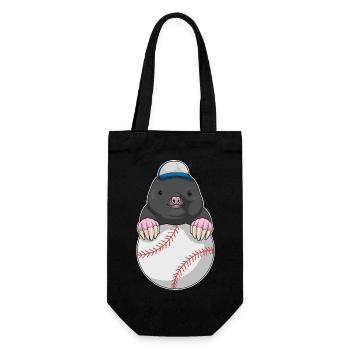 Maulwurf Baseball - Geschenkbeutel für Flaschen - Schwarz - Vorne