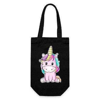 Autocollant de licorne mignon - Sac à bouteille - noir - Devant