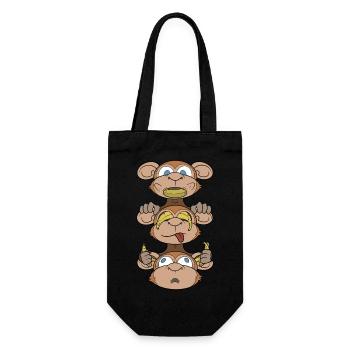 Nichts Böses zu sehen, zu hören oder zu sagen - Geschenkbeutel für Flaschen - Schwarz - Vorne