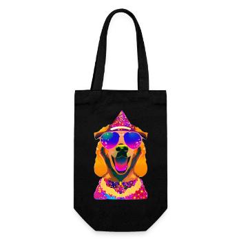 Hunde Pudel Hundebesitzer Party Hundehalter Hund - Geschenkbeutel für Flaschen - Schwarz - Vorne
