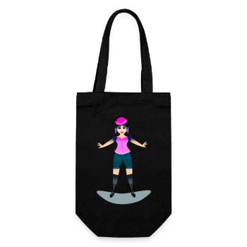fille heureuse et amusante - Sac à bouteille - noir - Devant