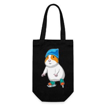 Hamster Ice Skating Skates - Gift Bag for Bottles - black - Front