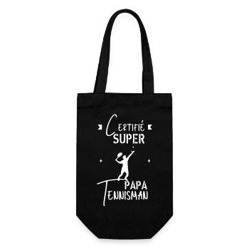 Super papa Tennisman - Sac à bouteille - noir - Devant