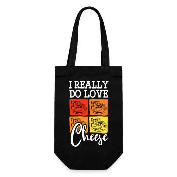 Amateur de fromage foodie fromagerie laitière - Sac à bouteille - noir - Devant