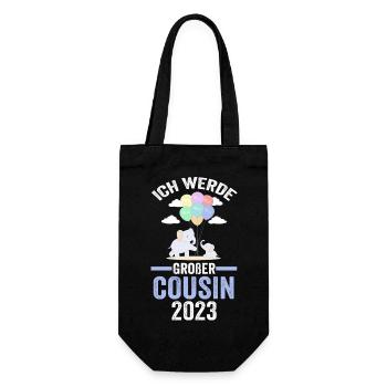 Elefanten Großer Cousin 2023 - Geschenkbeutel für Flaschen - Schwarz - Vorne