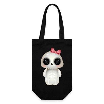 cute skull with pink bow - Gift Bag for Bottles - black - Front