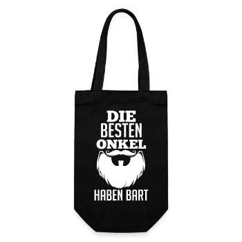Patenonkel Bärtiger Onkel - Geschenkbeutel für Flaschen - Schwarz - Vorne