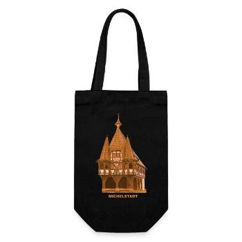 Michelstadt Rathaus Odenwald Hessen - Geschenkbeutel für Flaschen - Schwarz - Vorne