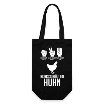 Huhn Landwirt Bauernhof Hühner - Geschenkbeutel für Flaschen - Schwarz - Vorne