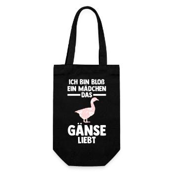 Gans Gänse - Geschenkbeutel für Flaschen - Schwarz - Vorne
