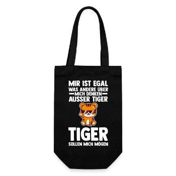 Tiger Motiv - Geschenkbeutel für Flaschen - Schwarz - Vorne