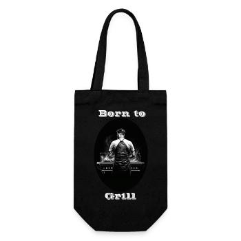 Born to Grill white - Gift Bag for Bottles - black - Front