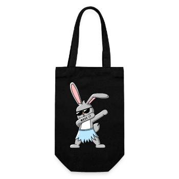 Dabbing Bunny with Hawaii Rock Design Gift Idea - Gift Bag for Bottles - black - Front
