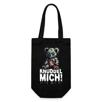 Zombie Teddy Halloween Horror Monster Knuddel Mich - Geschenkbeutel für Flaschen - Schwarz - Vorne