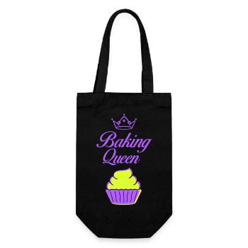 baking queen - Gift Bag for Bottles - black - Front