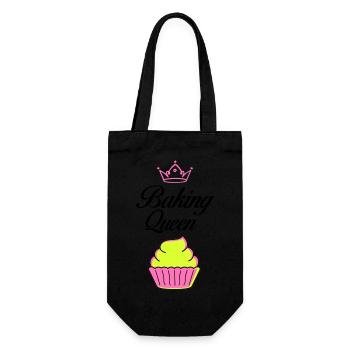 baking queen - Gift Bag for Bottles - black - Front