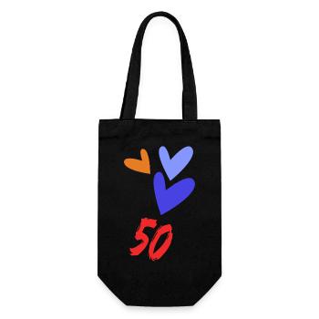 50. 50 ANS. 50e ANNIVERSAIRE. ANNIVERSAIRE 50 ANS. - Sac à bouteille - noir - Devant