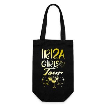 Ibiza Girls Tour Gold - Geschenkbeutel für Flaschen - Schwarz - Vorne