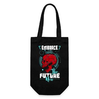 Embrace the Future now - Geschenkbeutel für Flaschen - Schwarz - Vorne