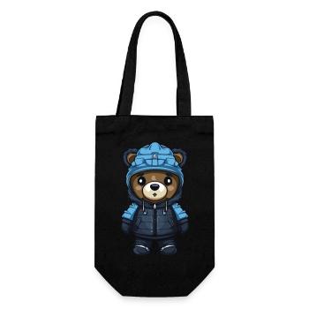 Bear Winter Comic - Gift Bag for Bottles - black - Front