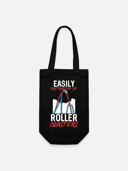 Achterbahn Rollercoaster Freizeitpark - Geschenkbeutel für Flaschen - Schwarz