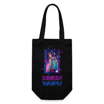 Cyber Futuristic Girl 2 - Anime Shirt - Geschenkbeutel für Flaschen - Schwarz - Vorne