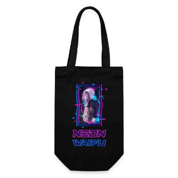Cyber Futuristic Girl 3 - Anime Shirt - Geschenkbeutel für Flaschen - Schwarz - Vorne