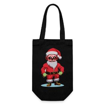 Zombie Weihnachtsmann / Frohe Weihnachten - Geschenkbeutel für Flaschen - Schwarz - Vorne