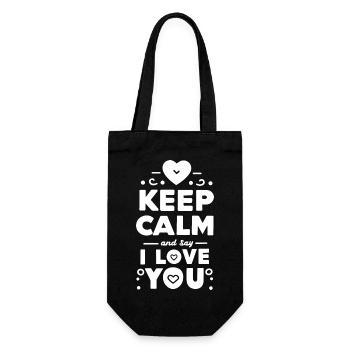 Keep Calm and Say I Love You - Gift Bag for Bottles - black - Front