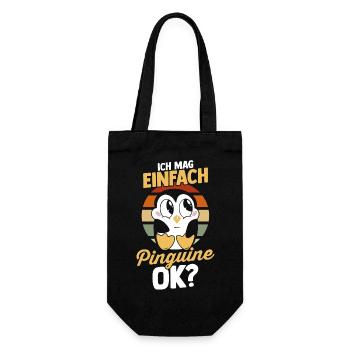 Pinguin - Geschenkbeutel für Flaschen - Schwarz - Vorne