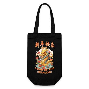 Year Of The Dragon Happy Chinese New Year 2024 - Gift Bag for Bottles - black - Front