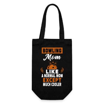 Bowling-Mama wie eine normale Mutter, außer Mama - Geschenkbeutel für Flaschen - Schwarz - Vorne