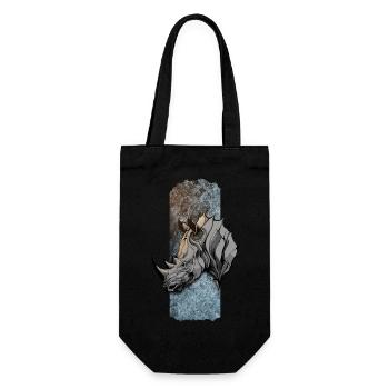 Majestic Titan: Rhino's Noble Stance - Gift Bag for Bottles - black - Front